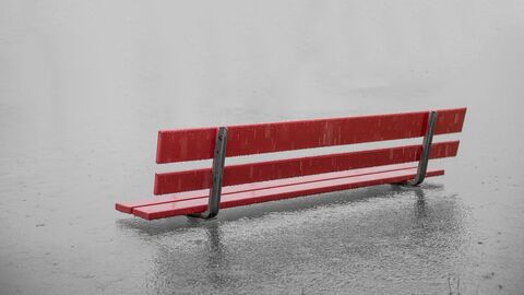 Hochwasser Bank im Hochwasser