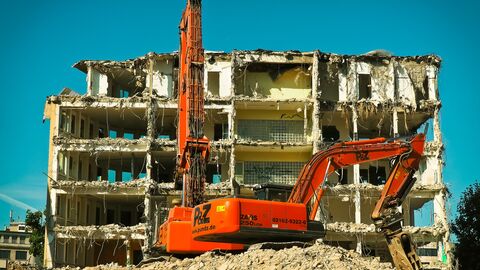Beim Abriss entsteht Bauschutt
