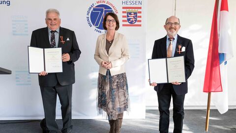 Udo Seum, Priska Hinz und Dr. Hartmut Spieß 