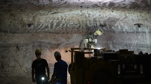 Kaliabbau Abbau von Salz in einem Bergwerk der K+S AG.