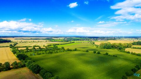 Luftbild der landwirtschaftlichen Flur Ackerstruckturen von oben