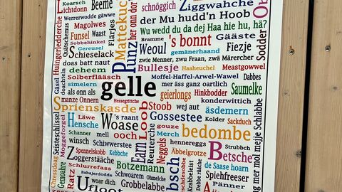 Vielfältige hessische Mundart Poster mit Mundart aus Hessen