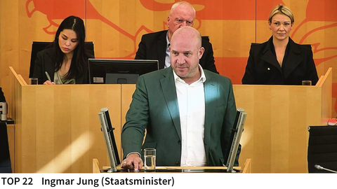 Umweltminister Ingmar Jung im Hessischen Landtag