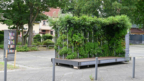 Modul mit Bepflanzung in der Stadt.